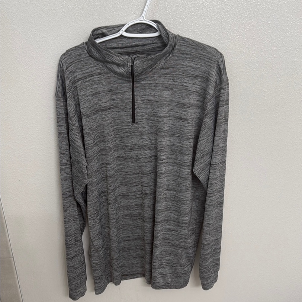 Gray Quarter-Zip Running Pullover